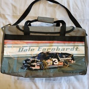 Vtg 90s Dale Earnhardt "Intimidator" Nascar Racing Grey Zip Duffle 17x11x9" NWOT